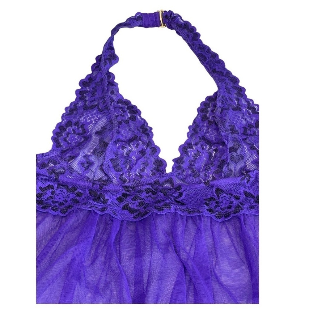 Victoria’s Secret Babydoll Purple and Black Lace Size S/P Great Condition - Picture 2 of 7